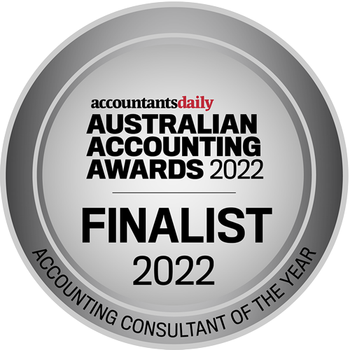 Accountant Daily Award Badge for Finalist in 2022 Australian Accounting Awards